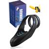MySecretCase Anello Vibrante Pene per Lei e Lui - Cock Ring Sessuale per Coppia, Sextoys per Uomini, Sextoysys Coppia per Lei, Sextoy Fallico Erezione in Silicone (Nero)