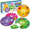 SYNARRY Puzzle Alfabeto Numero Bambini 3 4 5 6 Anni, Puzzle con Lettere Arabo in Legno, Giochi Giocattolo per Scuola Materna