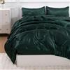 A Nice Night Set di biancheria da letto con trapunta in raso morbido e setoso, sexy, lussuoso, super morbido, in microfibra, per letto matrimoniale/queen size, leggero (verde nerastro, queen size)