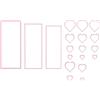 Nellie's Choice Cuore, 19 Fustelle Multi Cornice, 8.5 x 20.5 cm, per Creare Biglietti, Natale, Scrapbooking, Fai da Te, DIY, Rosa, 85x205mm