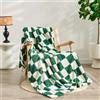 Qeils Coperta natalizia a scacchi, in microfibra, super morbida, per divano, sedia, letto, campeggio, picnic, viaggi, leggera, 127 x 152,4 cm