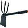 Fiskars Zappetta a due punte, Lunghezza 30,5 cm, Testa in acciaio inox/Impugnature in plastica, Nero/Arancione, Ergo, 1027030