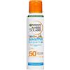 GARNIER Ambra solare - Nebbia anti-sabbia per bambini FPS 50+ - Alta protezione solare - protegge dai raggi UVA, UVB e UVA lunghi, resistente all'acqua, a base di ceramiche, pelli sensibili, 150 ml