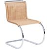 Knoll Mies Van Der Rohe MR Sedia senza braccioli in midollino