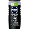 NIVEA MEN Active Clean Doccia Shampoo 6 x 250 ml, Docciaschiuma uomo rinfrescante per corpo, viso e capelli, Shampoo uomo purificante con Carbone Attivo naturale