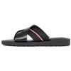 Tommy Hilfiger Uomo Sandali Core Criss in Pelle, Nero (Black), 42