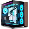 FOIFKIN M9 Case PC - Pannello frontale in legno di noce, 3 PWM ARGB preinstallato, ATX Mid-Tower Gaming PC,con Type-C (Nero, M9)