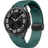 SOLOLUP Cinturino in pelle magnetica per Samsung Galaxy Watch 7/6/5/4/FE 40mm 44mm/6 Classic 43 47mm/5 Pro 45mm/4 Classic 42 46mm，20mm D-Buckle Hybrid Eco-Leather Cinturino sportivo in morbido silicone