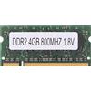 Jopkiuyedy DDR2 4GB 800Mhz Laptop RAM PC2 6400 2RX8 200 Pin SODIMM per AMD Laptop Memory