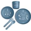 ANTEPRIMA BRANDS Nuvita Set Pappa Svezzamento per Bambino Colore Blu Adatto Microonde