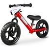 KRIDDO Bicicletta senza pedali 2 anni, Balance Bike età 18 mesi a 5 anni, 12 pollici bici senza pedali con targa personalizzabile (3 set di adesivi inclusi), regalo per 2-3 ragazzi ragazze, Rosso