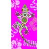 Miracle Home. Microfiber Beach Towel Lagartija, 100% Polyester, Rosa, 95 X 175 Cm. 15090