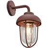 Trio Leuchten Duero 202760124 - Lampada da parete per esterni, in alluminio pressofuso, vetro trasparente, 1 lampadina E27, colore: Ruggine