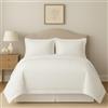 eBeddy Linens Set copripiumino in cotone egiziano per letto super king size 120 x 120 cm, con chiusura a cerniera e 7 lacci angolari, morbido e accogliente, 1 copripiumino e 2 federe per cuscini