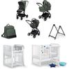 La Chiocciola Set Nascita Trio Foppapedretti TicToc + Culla Azzurra Design Glam