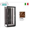 TECA per VINI con TELAIO A CORNICE DUNE in LEGNO colore BRONZO, 3 LATI VETRO, cap.120 bottiglie ORIZZONTALI, Freddo STATICO o VENTILATO, temp.+4 +16C, per VINI BIANCHI o ROSSI, porte su 1 fronte, V.230 1, Kw.0,32, Peso 138 Kg,dim.mm.874x568x1865h