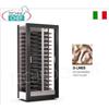 TECA per VINI con TELAIO A CORNICE DUNE in LEGNO colore ORO ROSA, 3 LATI VETRO, cap.120 bottiglie ORIZZONTALI, Freddo STATICO o VENTILATO, temp.+4 +16C,per VINI BIANCHI o ROSSI,porte su 1 fronte,V.230 1,Kw.0,32,Peso 138 Kg,dim.mm.874x568x1865h