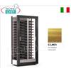 TECA per VINI con TELAIO A CORNICE CLASSICA in LEGNO colore ORO, 3 LATI VETRO,cap.60 bottiglie ORIZZONTALI, Freddo STATICO o VENTILATO, temp.+4 +16C, per VINI BIANCHI o ROSSI, porte su 1 fronte,V.230 1,Kw.0,12,Peso 110 Kg,dim.mm.874x388x1865h