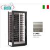 TECA per VINI con TELAIO A CORNICE CLASSICA in LEGNO colore ARGENTO, 3 LATI VETRO,cap.60 bottiglie ORIZZONTALI, Freddo STATICO o VENTILATO, temp.+4 +16C, per VINI BIANCHI o ROSSI, porte su 1 fronte,V.230 1,Kw.0,12,Peso 110 Kg,dim.mm.874x388x1865h