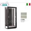 TECA per VINI con TELAIO A CORNICE CLASSICA in LEGNO colore PERLA, 3 LATI VETRO, cap.60 bottiglie ORIZZONTALI, Freddo STATICO o VENTILATO,temp.+4 +16C,per VINI BIANCHI o ROSSI,porte su 1 fronte,V.230 1,Kw.0,12,Peso 110 Kg,dim.mm.874x388x1865h