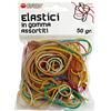 Alevar Elastici in Gomma da Ufficio, Misure e Colori Assortiti, Sacchetto da 50 gr