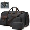 S-ZONE Unisex 3 in 1 Borsa Porta Abiti Convertibile in Tela con Borsa da Toilette (Nero)