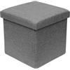 Oceano Pouf Contenitore Pieghevole Poggiapiedi Sgabello in Misto Lino Cassapanca Bauletto Ottomane Porta Giochi Organizzatore Poltrona per Soggiorno Ingresso Camera da letto (Grigio 30x30x30)