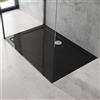 doporro Piatto Doccia Rettangolare 80x120 H 4 cm in Acrilico Rinforzato Nero, Installazione Filo Pavimento - Faro2