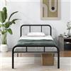 COSTWAY Struttura per Letto Singolo, Letto Piattaforma in Metallo Moderno con Testiera e Pediera, 12 Doghe Metalliche, Silenziosa, Carico 220 kg (Stile 2 200x90cm)