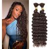 feibin Treccia umana in massa per trecce Boho, capelli veri, naturali, non trattati, senza trama, 100 g, estensione capelli brasiliana con riccioli, capelli vergini 2 trecce per confezione Marrone cioccolato