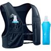 Zelvot Gilet da corsa per donne e uomini, brevetto originale del Regno Unito, cinghie pettorali regolabili, gilet da corsa per idratazione con bottiglia d'acqua da 500 ml (Nero, XS/S)
