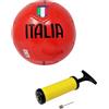 CUCUBA Pallone da Calcio Italia da Allenamento o Partita Colore Rosso Scudetto Tricolore Misura 5 con Pompa Portatile