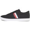 Tommy Hilfiger TH Hi Vulc Low Core Stripes Mesh Fm0fm05393, Sneaker Uomo, Nero, 46 EU