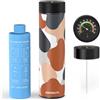 KEKHEALTH Porta Insulina Termico da Viaggio, Borsa Termica per Insulina, GLP-1 e Medicinali 60h, Cooler in Acciaio Inox per 3 Penne, Termometro Meccanico, Bottiglia Gel & Emergenza