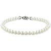 inSCINTILLE Bracciale Donna/Uomo con Perle - Chiusura in Acciaio Inossidabile, Braccialetto Perline Vari Colori e Misure, Nichel Free, Confezione Regalo Inclusa (Bianco, 6, Millimetri)