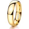 Zakk Anello da uomo e da donna Anello di fidanzamento in carburo di tungsteno lucido in oro giallo Anelli nuziali 2mm 4mm 6mm 8mm (6mm,51 (16.2))