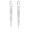 KristLand Retro 925 Sterling Silver Earpin Catena Nappa Lungo Dangle Orecchini Orecchini Orecchini di Goccia Placcato Oro Bianco Party Matrimoni Regalo Da Sposa per Donne