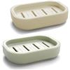 WUBAYI 2 Portasapone Portatile Antiscivolo, Asciutto, Adatto per Bagno, Cucina, Facile da Pulire (Kaki e Verde Chiaro)