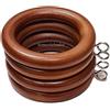 HomeImprove Ganci per tende in legno da 38 mm, con occhielli, in rovere naturale, per tende, aste, per aste da 35 mm, confezione da 24.