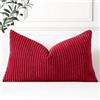 Artscope 1 Pezzi Federe per Cuscini in Velluto a Coste Elegante Copricuscini Decorativo per Domestica Soggiorno Camera da Letto Divano 30x50cm, Vino Rosso