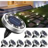 btfarm 10 Pezzi Luci Solari da Giardino, 8 LED Faretti Sepolta Solari a Led da Esterno, IP65 Impermeabile Lampade Faretto Solare da Terra per Cortile Prato Vialetto Scala Paesaggio, Bianco Freddo
