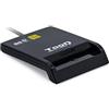 TOOQ TQR-211B - External Electronic ID Reader and Smart Cards (DNIe), USB 2.0 with USB-C Connector, Compatible with Mac and Windows, Black