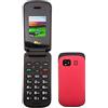 TTfone TTsims Telefono cellulare a conchiglia Flip TT140 Fotocamera Bluetooth Il telefono cellulare pieghevole più economico - Rosso