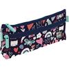 Grafoplás - Astuccio da scuola piatto, 2 tasche, 23 x 10 cm, scomparti con cerniera, maniglie facile apertura, bit & Bobs Pop Up Design, blu, 23x10x4cm, Principessa