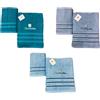 Renato Balestra 3 Set di 2 Asciugamani da bagno (1 viso e 1 bidet) Ass (Azzurro-Blu-Ottanio)