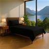 Generico FORTE - Set Lenzuola Letto Singolo Cotone 1 Federa Inclusa, Biancheria da Letto Certificata Oeko-Tex Standard, Colorazioni Tinta Unita, Realizzato in Italia (Singolo, Nero)