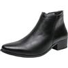 Generic Stivaletti da uomo a punta con tacco basso in pelle sintetica di poliuretano, larghi, stivaletti da salotto per passeggiate all'aperto, scarpe Oxfords antiscivolo eleganti con cerniera laterale