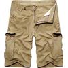 Generico Shorts Uomo Cargo Estivi Pantaloni Corti Lavoro con Tasconi Firmati Vintage Shorts Militari Mimetici Cargo Pantaloncini Larghi Casual Elasticizzati Bermuda Trekking Running Spiaggia