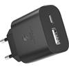 Sanronang Caricatore USB C, 25W Caricabatterie a Ricarica Super Veloce per Sumsamg Galaxy S25/S24/S23/S22/S21/S20 Ultra/FE/S10/S9/A56/A55/A54/A36/A35/A26/A25/A16/A15, 2-Porte USB-C&USB-A Alimentatore Spina