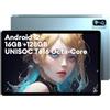 Headwolf WPad2 Tablet 10 pollici Android 12, Unisoc T616 Octa Core, 16 GB RAM 128 GB ROM, 1920 x 1200 FHD, 6600 mAh/20 W PD,16 MP+8 MP,Dual SIM 4G Tablet,Face ID/TUV/GMS/Widevine L1 (W2 - Blu,